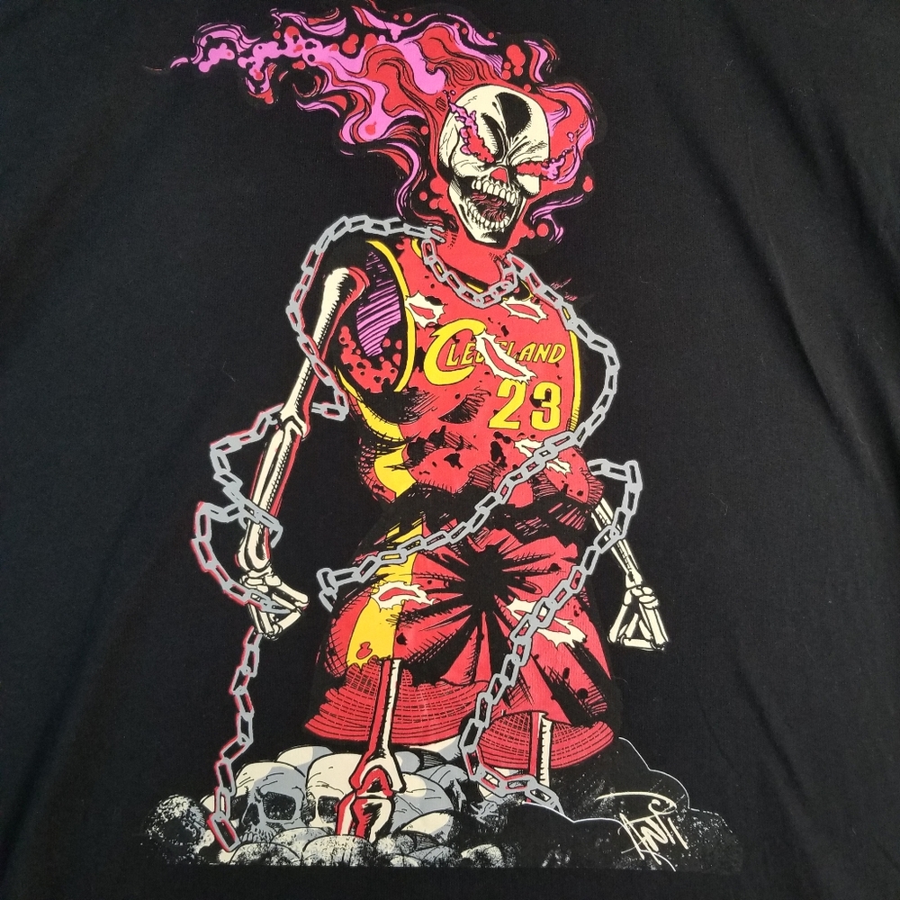Lebron James T Shirt XL Cleveland Cavs #23 Skull Chosen One 1 Promo Rare (E18)